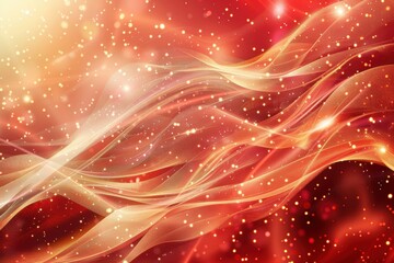 Abstract Red Background with Glowing Lights, Sparkles, and Digital Art for a Vibrant and Mystical Fantasy Design