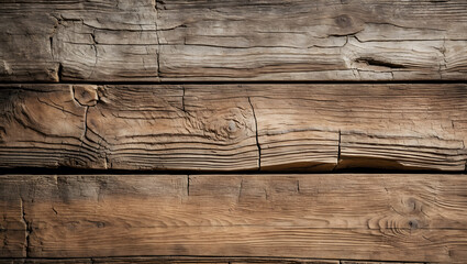 Fototapeta premium Weathered teak wood planks with natural grain texture suitable for backgrounds, textures, construction projects, rustic designs, and woodworking themes