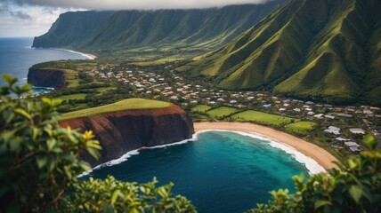 Obraz premium beautiful nature background amazing waipio