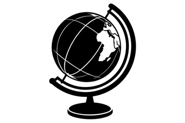 a stylish spinning globe silhouette vector illustration