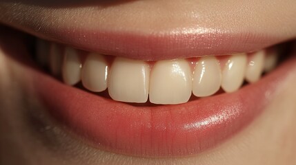 Smiling with Beautiful Teeth Close-Up