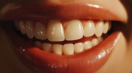 Fototapeta premium Smiling with Beautiful Teeth Close-Up