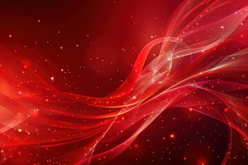 Abstract Red Background with Glowing Lights, Sparkles, and Digital Art for a Vibrant and Mystical Fantasy Design