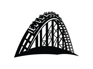 Roller Coaster Silhouette Vector Art