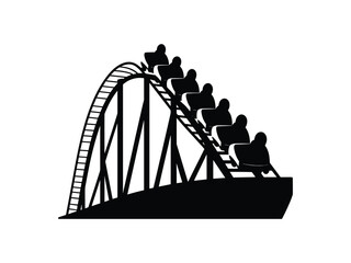 Roller Coaster Silhouette Vector Art