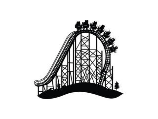 Roller Coaster Silhouette Vector Art