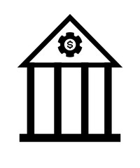 illustration of Free Bank black lines on a white background