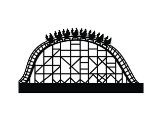 Roller Coaster Silhouette Vector Art