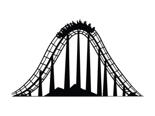 Roller Coaster Silhouette Vector Art