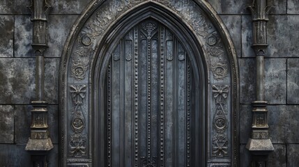 Obraz premium Ornate Gothic archway and door
