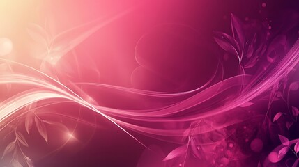 Abstract Pink Floral Waves Design Background