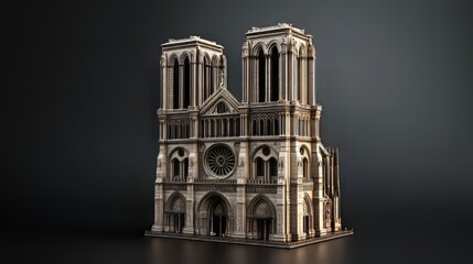 Fototapeta premium Gothic cathedral architectural model
