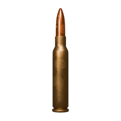 Bullet 3D render isolated on transparent background PNG