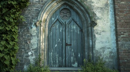 Obraz premium Ancient weathered stone door entrance