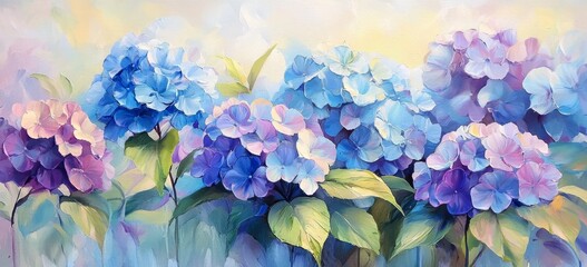 Vibrant light blue and light purple blooms captured in full glory.