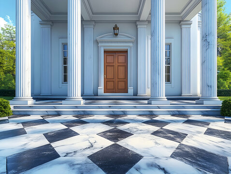 3D Render Elegant House Entrance