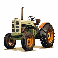 Obraz premium the AI Image Generator, Vintage Farming Tractor Illustration