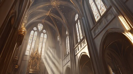 Fototapeta premium Sunbeams in a grand cathedral