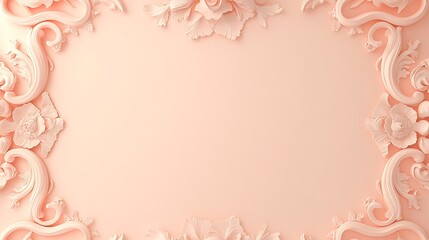 Elegant Peach Floral Frame Design Background