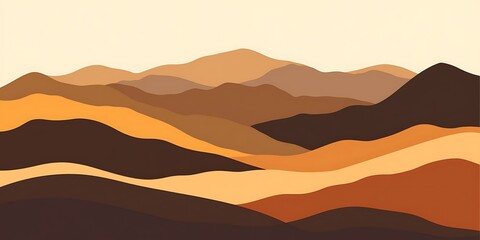 Fototapeta premium Golden hour mountain range landscape, serene sunset view, nature background