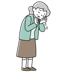 泣いているシニア女性