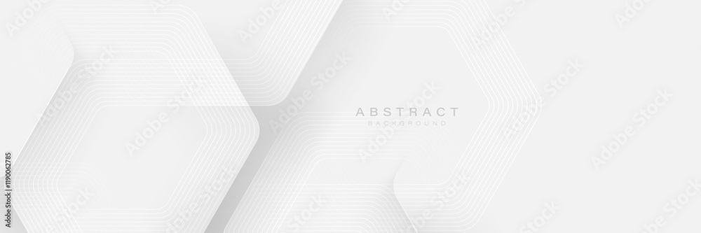 Poster Minimal White Abstract Hexagonal Background