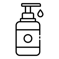 Pump bottle lotion outline icon for skincare or beauty use