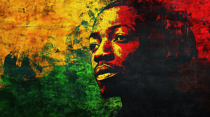 Fototapeta premium Colorful Black History Month Portrait Illustration
