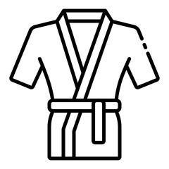 Soft bathrobe outline icon for spa, relaxation, or bathroom use