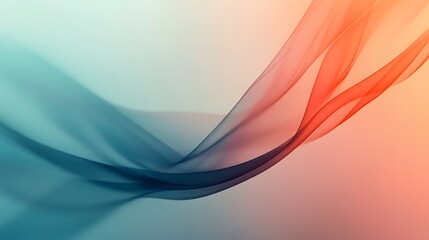 Obraz premium Abstract flowing teal and orange wave design