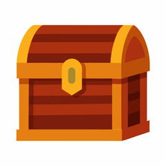 new stylish wooden chest vector icon with white background
