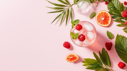 Refreshing Alcohol-Free Mocktail with Fresh Fruits and Herbs