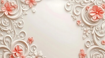 Elegant Floral Design with Swirling White Accents