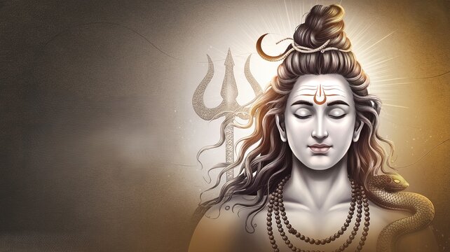 Maha Shivratri hindu festival, Lord Shiva with Trishul