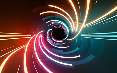 The Cosmic Spiral: A Futuristic Light Tunnel
