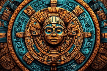 Obraz premium Vibrant and Decorative Mayan Patterns for Visual Appeal