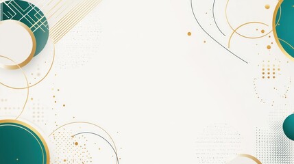Abstract Gold Teal Circles Background Design Template