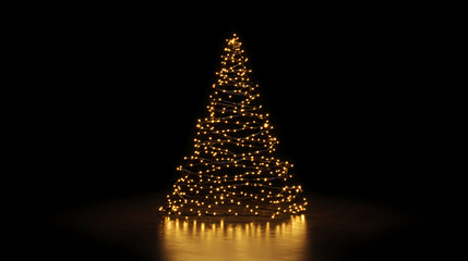 Cozy Christmas tree with glowing lights