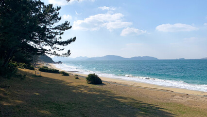 志賀島の美しい下馬ヶ浜の風景
