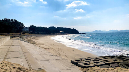 志賀島の美しい下馬ヶ浜の風景