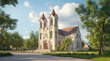 Fototapeta premium Majestic church on a sunny day