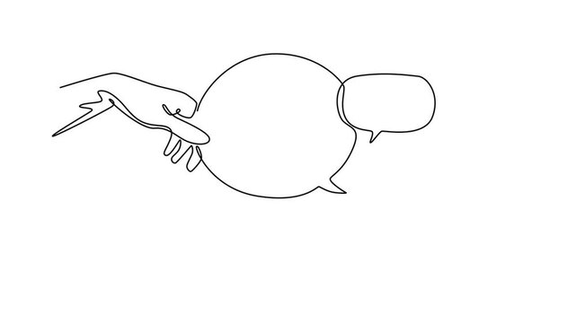 Planning concept. Single line draw design. Full length animation illustration. High quality 4k footage.