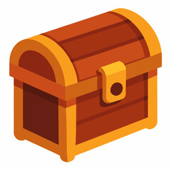 new stylish wooden chest vector icon with white background