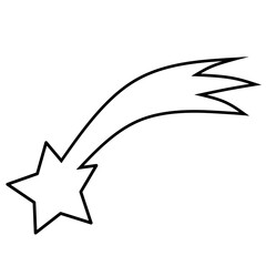 Shooting star icons  in Outline style