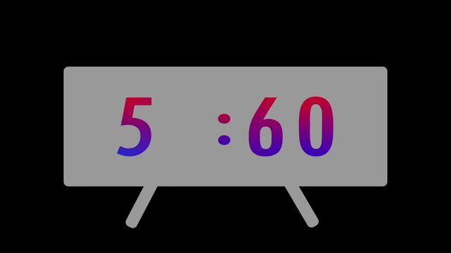 10 second timer countdown animation timer on black