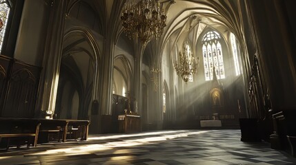 Sunbeams in a grand cathedral