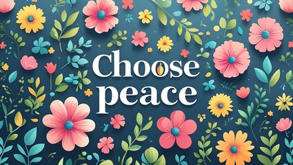 Choose peace amidst colorful flowers and leaves