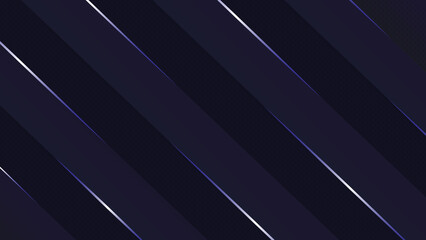 The background is a deep, dark navy blue, diagonal lines, or stripes, are present across the entire image.

