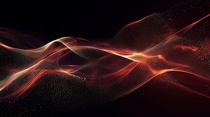 Fototapeta premium Dynamic wave patterns create a sense of motion against a dark background with vibrant colors and fluid shapes