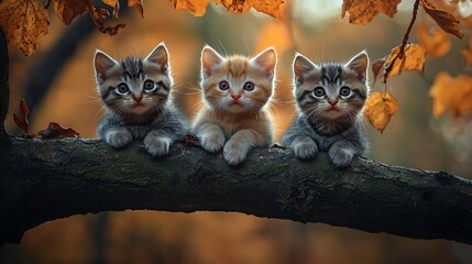 Three cats in the tree 